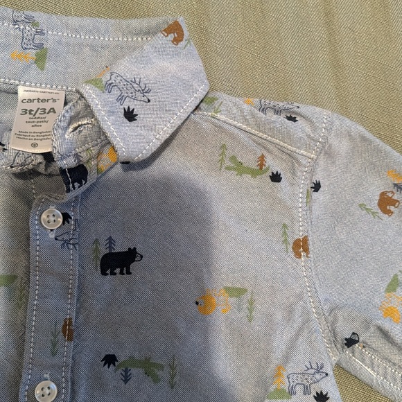 Toddlers forest theme button up 3t - Picture 2 of 3